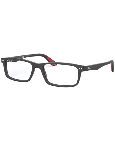 Ray Ban Rx5277 Unisex Rectangle Eyeglasses In Heather Black