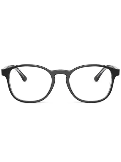 Ray Ban Rx5417 Dark Grey On Transparent In 灰色
