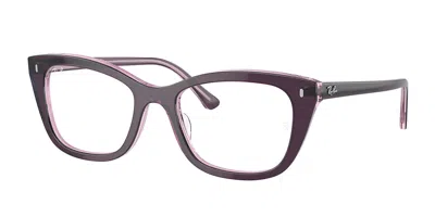 Ray Ban Rb5433 Optics Eyeglasses Violet On Transparent Pink Frame Clear Lenses Polarized 50-19