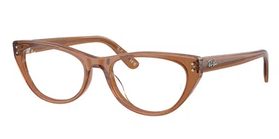 Ray Ban Rx5449d Vestibilità Orientale 8201 Occhiali Da Vista Marroni Per Donna (solo Montatura) In Brown