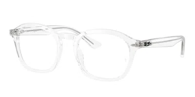 Ray Ban Rx5451f Asian Fit 2001 Men's Glasses Clear Size 50 - Blue Light Block Available In Transparent