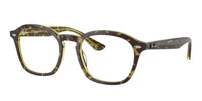 Ray Ban Rx5451f Asian Fit 8487 Men's Glasses Tortoiseshell Size 50 - Blue Light Block Available In Green