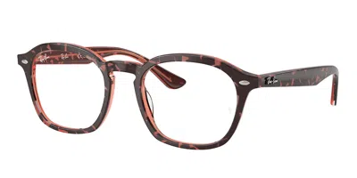 Ray Ban Rx5451f Asian Fit 8488 Men's Glasses Tortoiseshell Size 50 - Blue Light Block Available In Brown