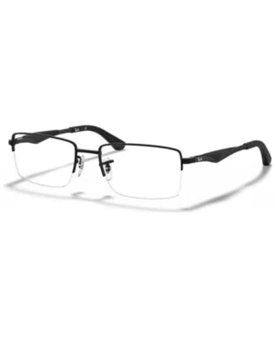 Ray Ban Ray-ban Rx6285 Unisex Rectangle Eyeglasses In Gunmetal