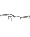 Ray Ban Ray-ban Rx6335 Unisex Rectangle Eyeglasses In Matte Gunm