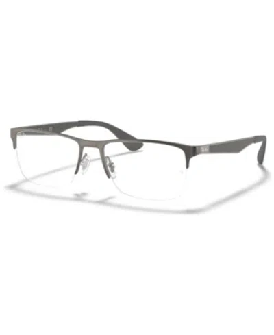Ray Ban Ray-ban Rx6335 Unisex Rectangle Eyeglasses In Navy
