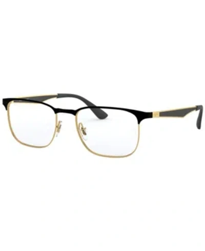 Ray Ban Rx6363 Men's Square Eyeglasses In Gold Blk