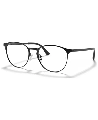 Ray Ban Rx6375 Unisex Round Eyeglasses In Matte Blk