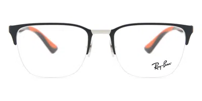 Ray Ban Rx6428 3004 Men's Glasses Silver Size 54 - Blue Light Block Available In Silver On Top Grey