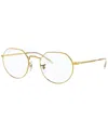 Ray Ban Rx6465 Jack Optics Unisex Irregular Eyeglasses In Gold-tone