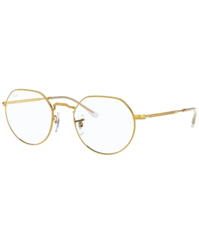Ray Ban Rx6465 Jack Optics Unisex Irregular Eyeglasses In Gold-tone