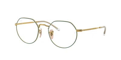 Ray Ban Rx6465 Men's Glasses, Green, Size 49 In Gold