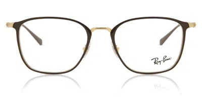 Ray Ban Rx6466 2905 Men's Glasses Brown Size 49 - Blue Light Block Available