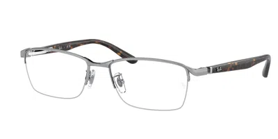 Ray Ban Rx6501d Asian Fit Men's Glasses, Silver, Size 55 In Neutral