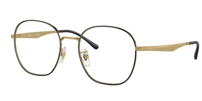 Ray Ban Rx6515d Asian Fit Men's Glasses, Gold, Size 54 In Black