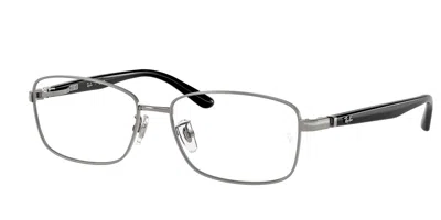 Ray Ban Rx6527d Asian Fit Men's Glasses, Gunmetal, Size 56 In Multi
