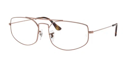 Ray Ban Rx6545 Explorer 5 Men's Glasses, Brown, Size 56 In Gold