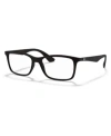 Ray Ban Ray-ban Rx7047 Unisex Square Eyeglasses In Matte Blac