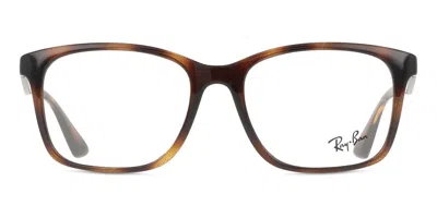 Ray Ban Rx7059d Asian Fit Men's Glasses, Tortoiseshell, Size 55 In Brown