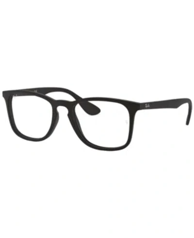 Ray Ban Ray-ban Rx7074 Unisex Square Eyeglasses In Rubber Bla