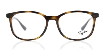 Ray Ban Rx7093d Asian Fit Men's Glasses, Tortoiseshell, Size 54 In Brown