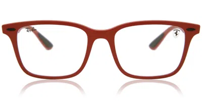 Ray Ban Rx7144m Ferrari Men's Glasses, Red, Size 53 In Burgundy