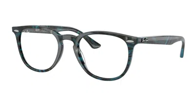 Ray Ban Rx7159f Asian Fit Men's Glasses, Blue, Size 52