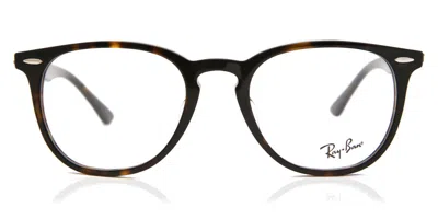 Ray Ban Rx7159f Asian Fit Men's Glasses, Tortoiseshell, Size 52 In Brown