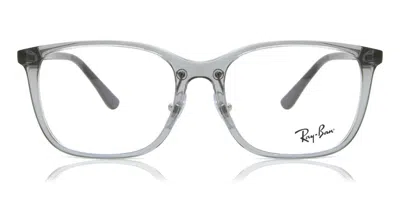 Ray Ban Rx7168d Asian Fit Men's Glasses, Clear, Size 55 In Gray