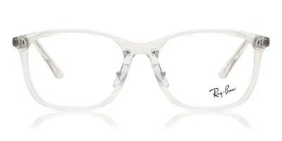 Ray Ban Rx7168d Asian Fit Men's Glasses, Clear, Size 55 In Transparent