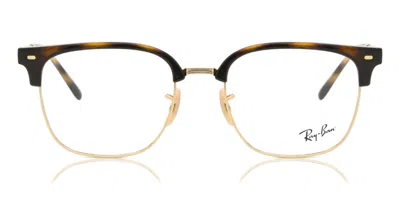Ray Ban Rx7216f New Club Master Asian Fit Men's Glasses, Tortoiseshell, Size 53 In Brown