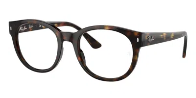 Ray Ban Rx7227f Asian Fit Men's Glasses, Tortoiseshell, Size 53 In Brown