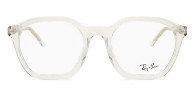 Ray Ban Rx7238f Alice Asian Fit Men's Glasses, Clear, Size 52 In White