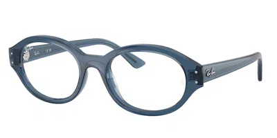 Ray Ban Rx7257f Shilo Asian Fit 8434 Men's Glasses Blue Size 52 - Blue Light Block Available In Light Blue