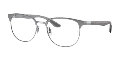 Ray Ban Rx8422 Asian Fit Men's Glasses, Silver, Size 54 In Gray