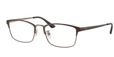 Ray Ban Rx8772d Asian Fit Men's Glasses, Brown, Size 56 In Black