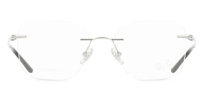 Ray Ban Rx8783d Vestibilità Orientale 1002 Occhiali Da Vista Argentati Per Uomo (solo Montatura) In Silver