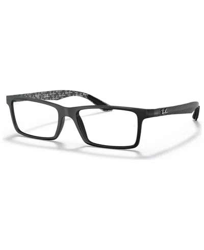 Ray Ban Rx8901 Men's Rectangle Eyeglasses In Shiny Black