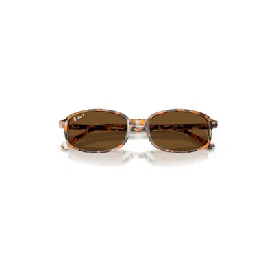 RAY BAN SAM SUNGLASSES HAVANA BROWN GREY FRAME BROWN LENSES POLARIZED 54-19