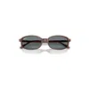Ray Ban Sam Sunglasses Striped Havana Frame Blue Lenses 54-19 In Brown