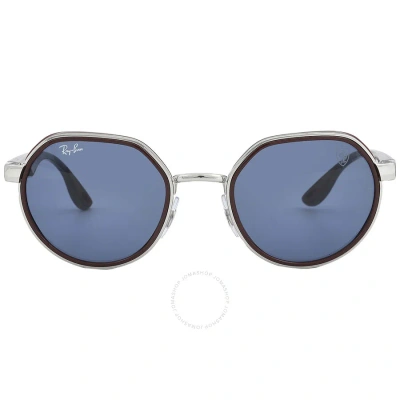 Ray Ban Scuderia Ferrari Dark Blue Irregular Unisex Sunglasses Rb3703m F07780 51 In Blue / Dark / Silver