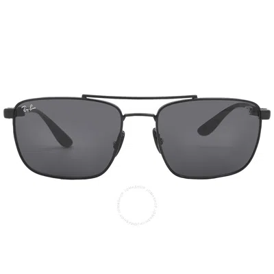 Ray Ban Scuderia Ferrari Dark Grey Navigator Men's Sunglasses Rb3715m F02087 58 In Black / Dark / Grey