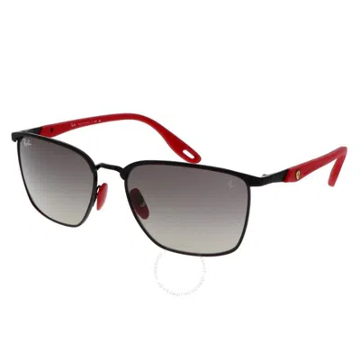 RAY BAN RAY BAN SCUDERIA FERRARI GRAY GRADIENT SQUARE UNISEX SUNGLASSES RB3673M F04111 56