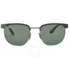 Ray Ban Rb3698m Scuderia Ferrari Collection Sunglasses Matte Black Frame Green Lenses 53-20 In Black / Green / Gun Metal / Gunmetal