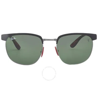 Ray Ban Rb3698m Scuderia Ferrari Collection Sunglasses Matte Black Frame Green Lenses 53-20