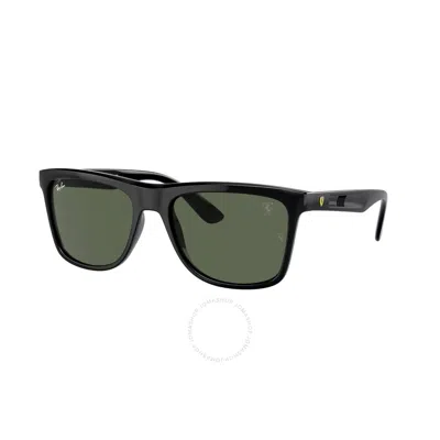 Ray Ban Rb4413m Scuderia Ferrari Collection Sunglasses Black Frame Green Lenses 57-19
