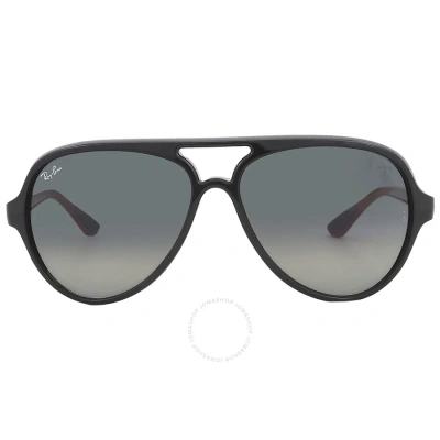 Ray Ban Scuderia Ferrari Grey Gradient Aviator Unisex Sunglasses Rb4125m F64471 57 In Black / Dark / Grey