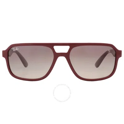 Ray Ban Scuderia Ferrari Grey Graduient Navigator Unisex Sunglasses Rb4414m F68511 58 In Burgundy