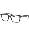 Ray Ban Scuderia Ferrari Rx7144m Men's Square Eyeglasses In Matte Black