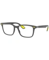 Ray Ban Scuderia Ferrari Rx7144m Men's Square Eyeglasses In Matte Gray